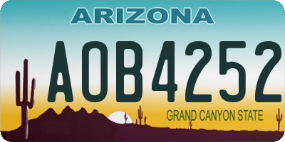 AZ license plate AOB4252