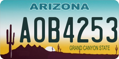 AZ license plate AOB4253