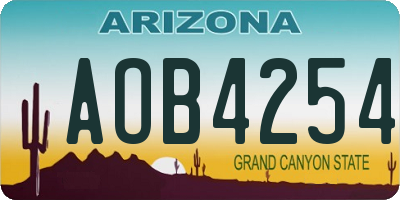 AZ license plate AOB4254