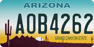 AZ license plate AOB4262