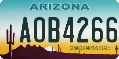 AZ license plate AOB4266