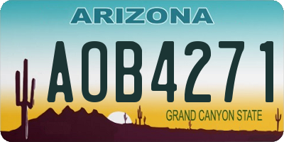 AZ license plate AOB4271