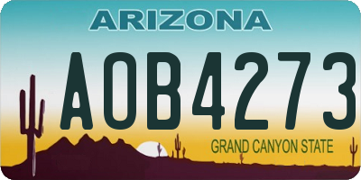 AZ license plate AOB4273