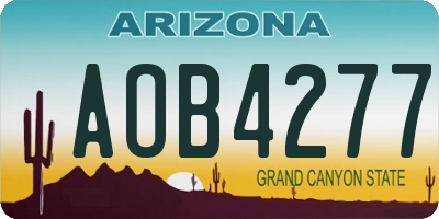 AZ license plate AOB4277
