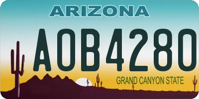 AZ license plate AOB4280