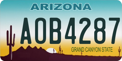 AZ license plate AOB4287