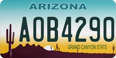 AZ license plate AOB4290