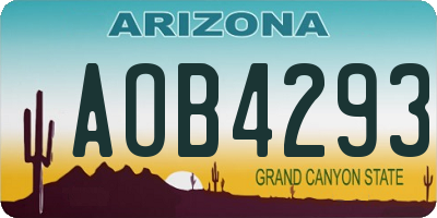 AZ license plate AOB4293