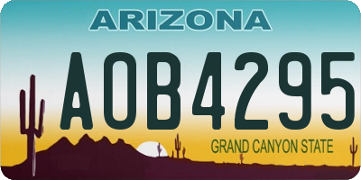 AZ license plate AOB4295