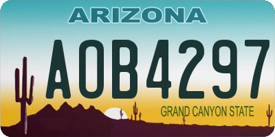 AZ license plate AOB4297