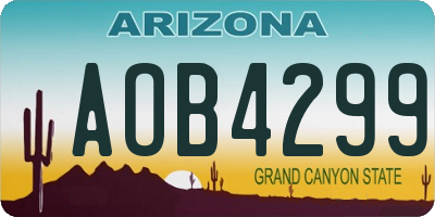AZ license plate AOB4299
