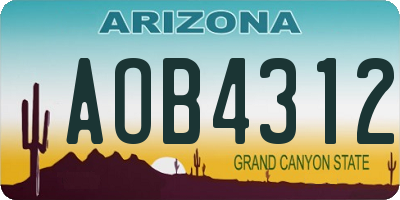 AZ license plate AOB4312