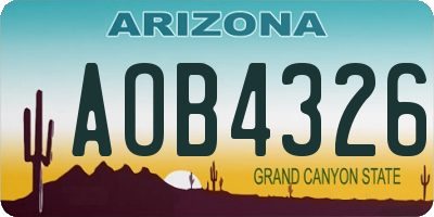 AZ license plate AOB4326