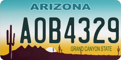 AZ license plate AOB4329