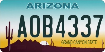 AZ license plate AOB4337