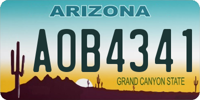 AZ license plate AOB4341