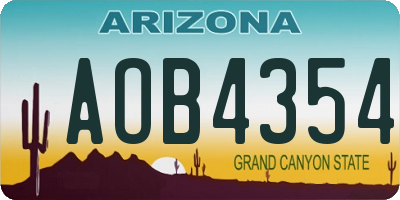 AZ license plate AOB4354