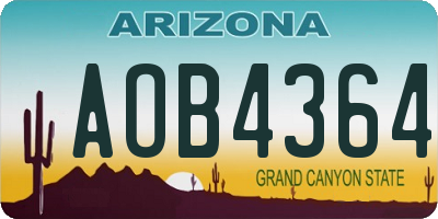 AZ license plate AOB4364