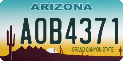AZ license plate AOB4371