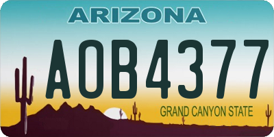 AZ license plate AOB4377