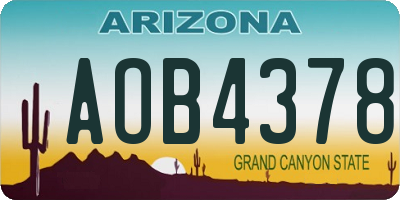 AZ license plate AOB4378