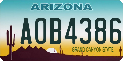 AZ license plate AOB4386