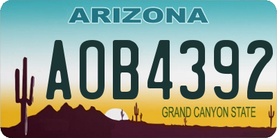 AZ license plate AOB4392