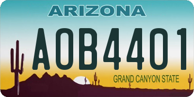 AZ license plate AOB4401
