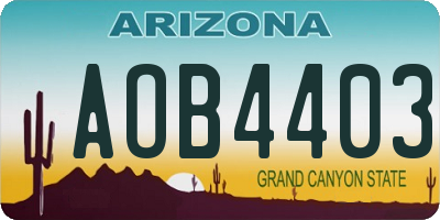 AZ license plate AOB4403