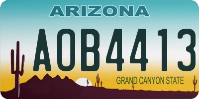 AZ license plate AOB4413