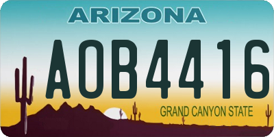 AZ license plate AOB4416