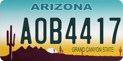 AZ license plate AOB4417