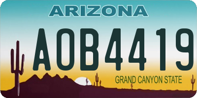 AZ license plate AOB4419