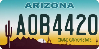 AZ license plate AOB4420
