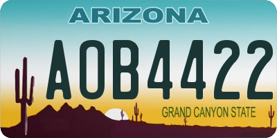 AZ license plate AOB4422