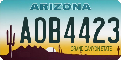 AZ license plate AOB4423