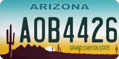AZ license plate AOB4426