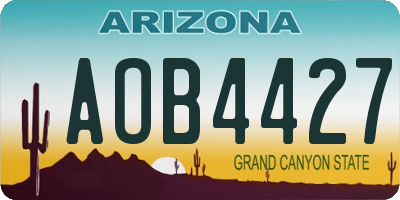 AZ license plate AOB4427