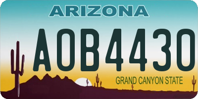 AZ license plate AOB4430