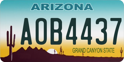 AZ license plate AOB4437