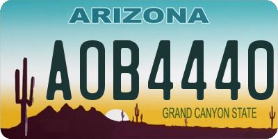 AZ license plate AOB4440