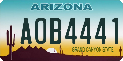 AZ license plate AOB4441