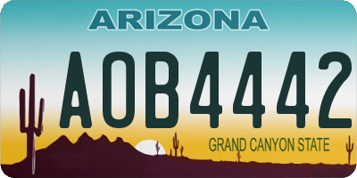 AZ license plate AOB4442