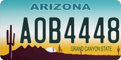 AZ license plate AOB4448