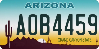AZ license plate AOB4459