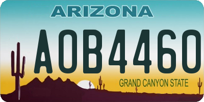AZ license plate AOB4460