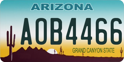 AZ license plate AOB4466