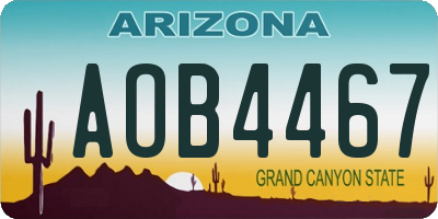 AZ license plate AOB4467