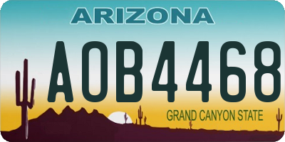AZ license plate AOB4468