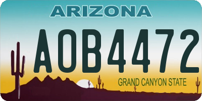 AZ license plate AOB4472